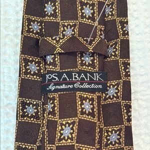Jos. A. Bank Brown Geometric Silk Tie
